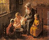 Bernard Jean Corneille Pothast Mother and Children in an Interior